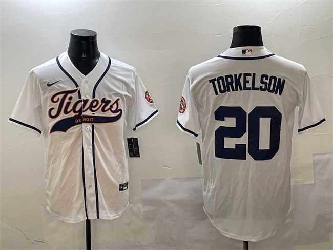 Men's Detroit Tigers #20 Spencer Torkelson White With Patch Cool Base Stitched Jersey,We sell and wholesale Men's Detroit Tigers #20 Spencer Torkelson White With Patch Cool Base Stitched Jersey on line form chian!